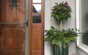 Seasonal Pot by front door